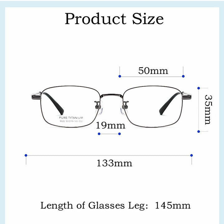 KatKani Unisex Full Rim Square Titanium Eyeglasses 9022yt Full Rim KatKani Eyeglasses   