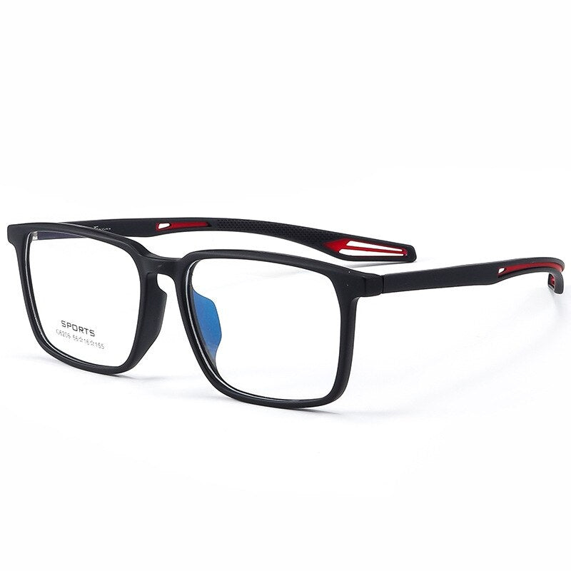 KatKani Unisex Full Rim Square Tr 90 Eyeglasses G6206 Full Rim KatKani Eyeglasses Matte Black  