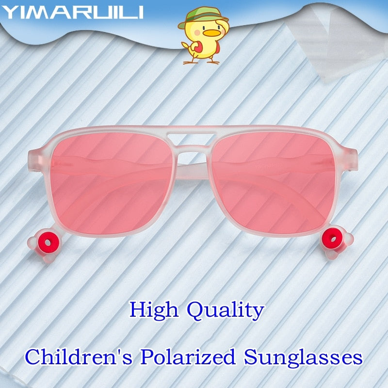 Yimaruili Children's Unisex Full Rim Square Double Bridge Tr 90 Polarized Sunglasses Ty01f Sunglasses Yimaruili Sunglasses   