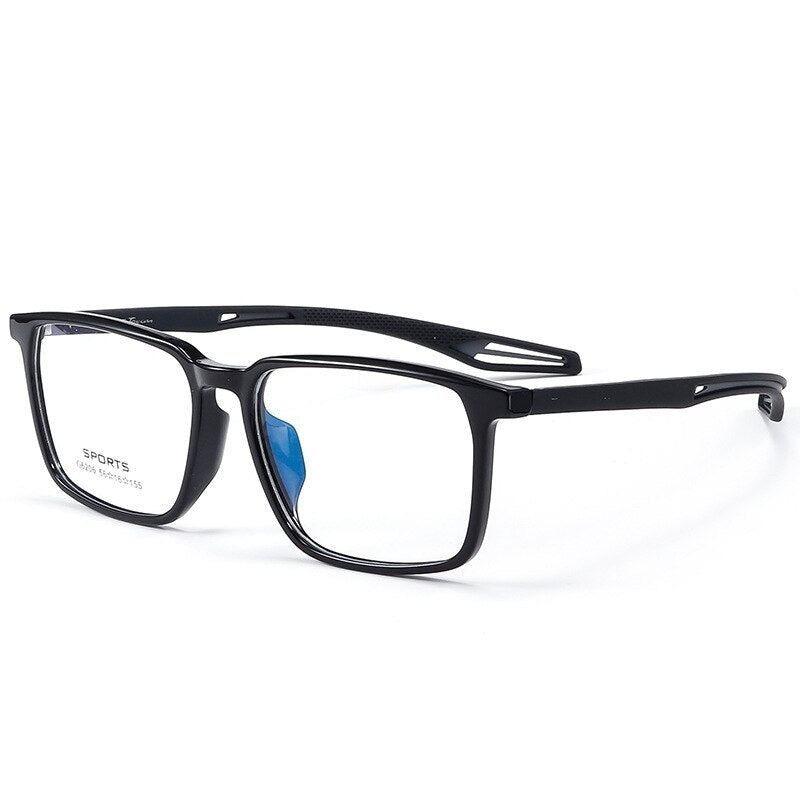 KatKani Unisex Full Rim Square Tr 90 Eyeglasses G6206 Full Rim KatKani Eyeglasses Black  
