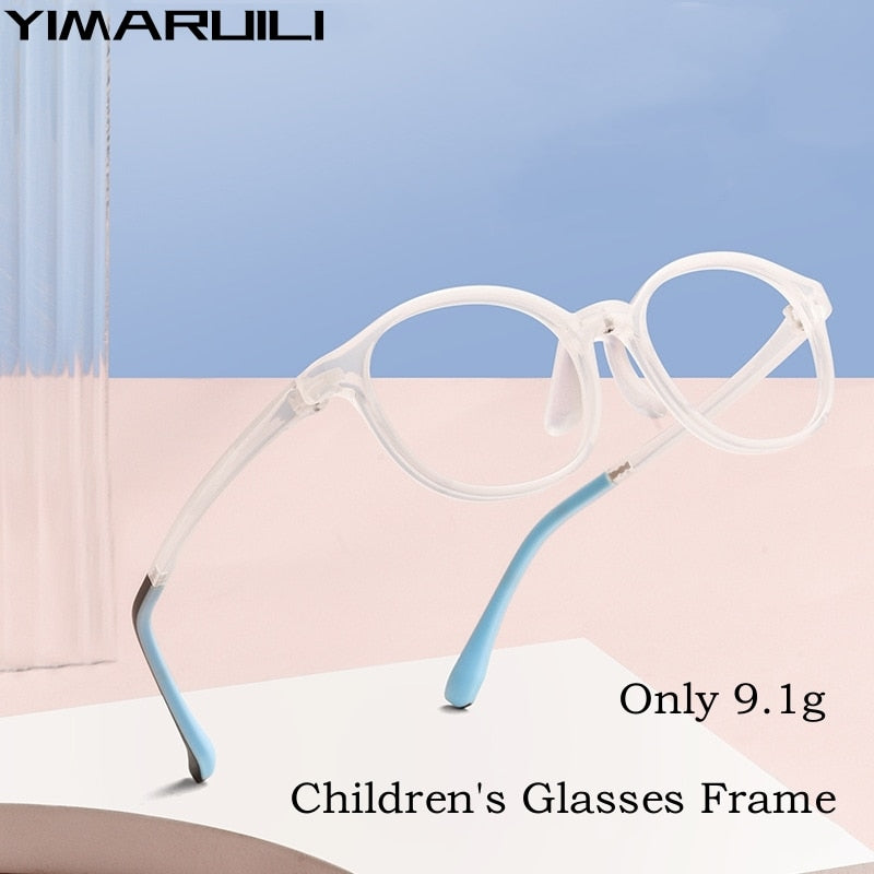 Yimaruili Unisex Children's Full Rim Round Ultem Silicone Eyeglasses  2601et Full Rim Yimaruili Eyeglasses   