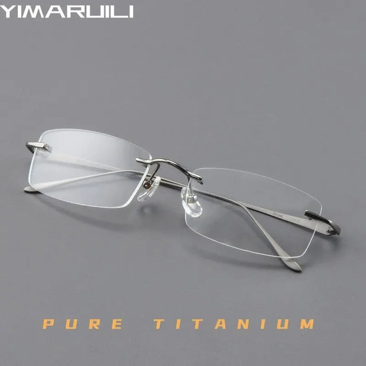 Yimaruili Men's Rimless Rectangle Titanium Eyeglasses A8012t – FuzWeb