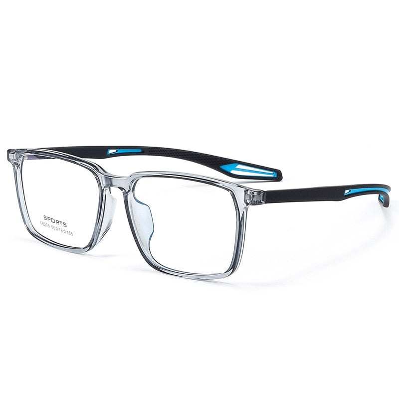 KatKani Unisex Full Rim Square Tr 90 Eyeglasses G6206 Full Rim KatKani Eyeglasses Gray Blue  