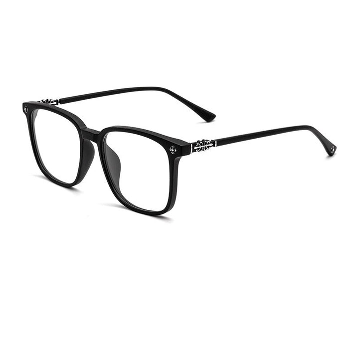 KatKani Unisex Full Rim Square Tr 90 Eyeglasses T7267 Full Rim KatKani Eyeglasses Matte Black  