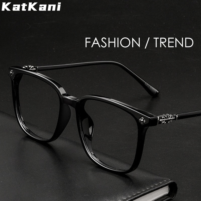 KatKani Unisex Full Rim Square Tr 90 Eyeglasses T7267 Full Rim KatKani Eyeglasses   