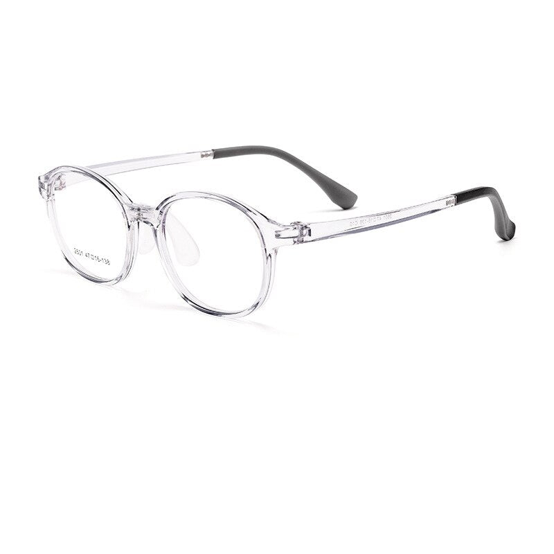 Yimaruili Unisex Children's Full Rim Round Ultem Silicone Eyeglasses  2601et Full Rim Yimaruili Eyeglasses Transparent Gray  