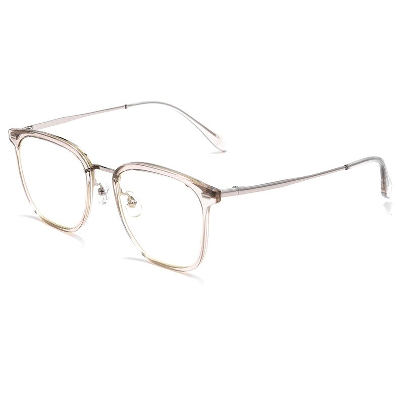 KatKani Unisex Full Rim Square Tr 90 Titanium Eyeglasses F15838l Full Rim KatKani Eyeglasses Light Brown  