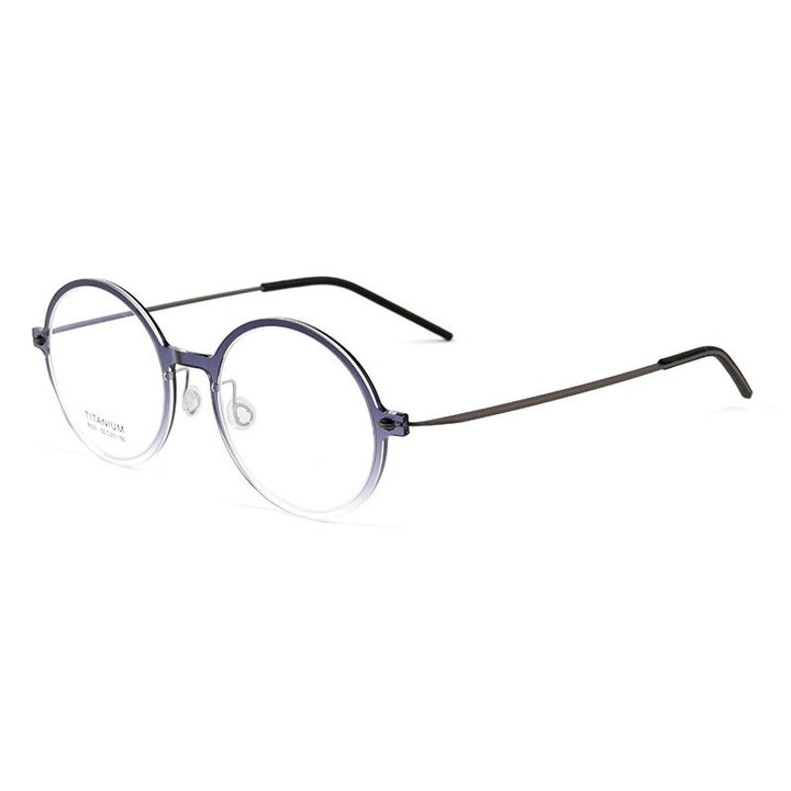 Yimaruili Unisex Full Rim Round Screwless Nylon Titanium Eyeglasses 6523hs Full Rim Yimaruili Eyeglasses Gradient Blue  