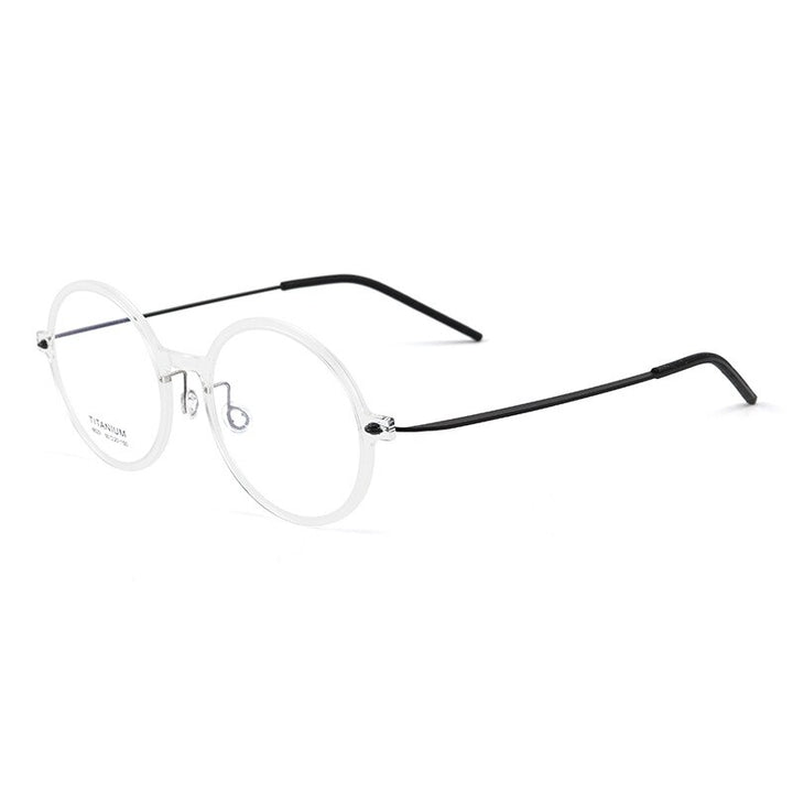 Yimaruili Unisex Full Rim Round Screwless Nylon Titanium Eyeglasses 6523hs Full Rim Yimaruili Eyeglasses Transparent  