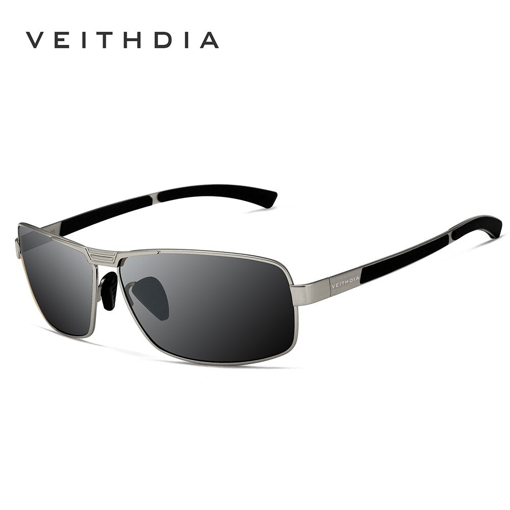 Veithdia Men's Full Rim Rectangle Stainless Steel Polarized Sunglasses 2711 Sunglasses Veithdia Gray China VEITHDIA Package