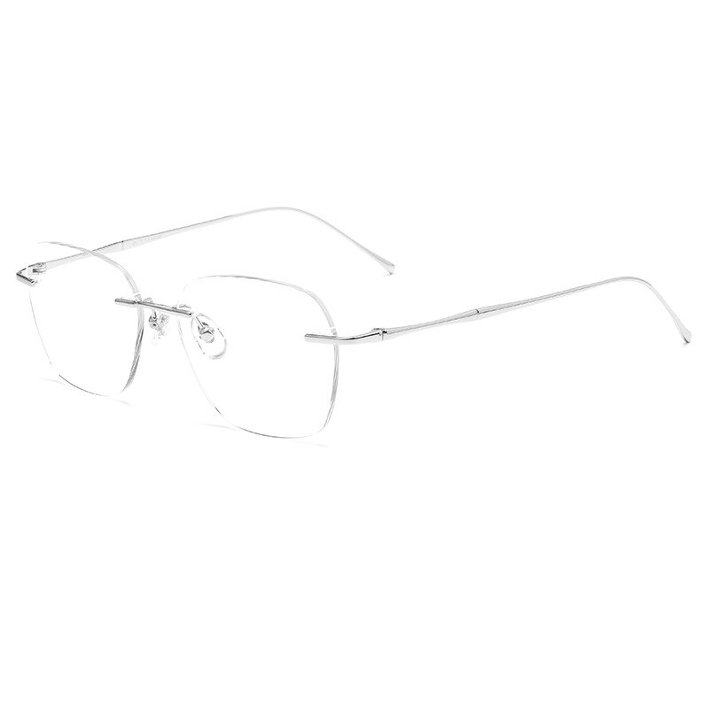 KatKani Unisex RImless Round Square Titanium Eyeglasses Customized Lens Shapes 8911wk Rimless KatKani Eyeglasses   