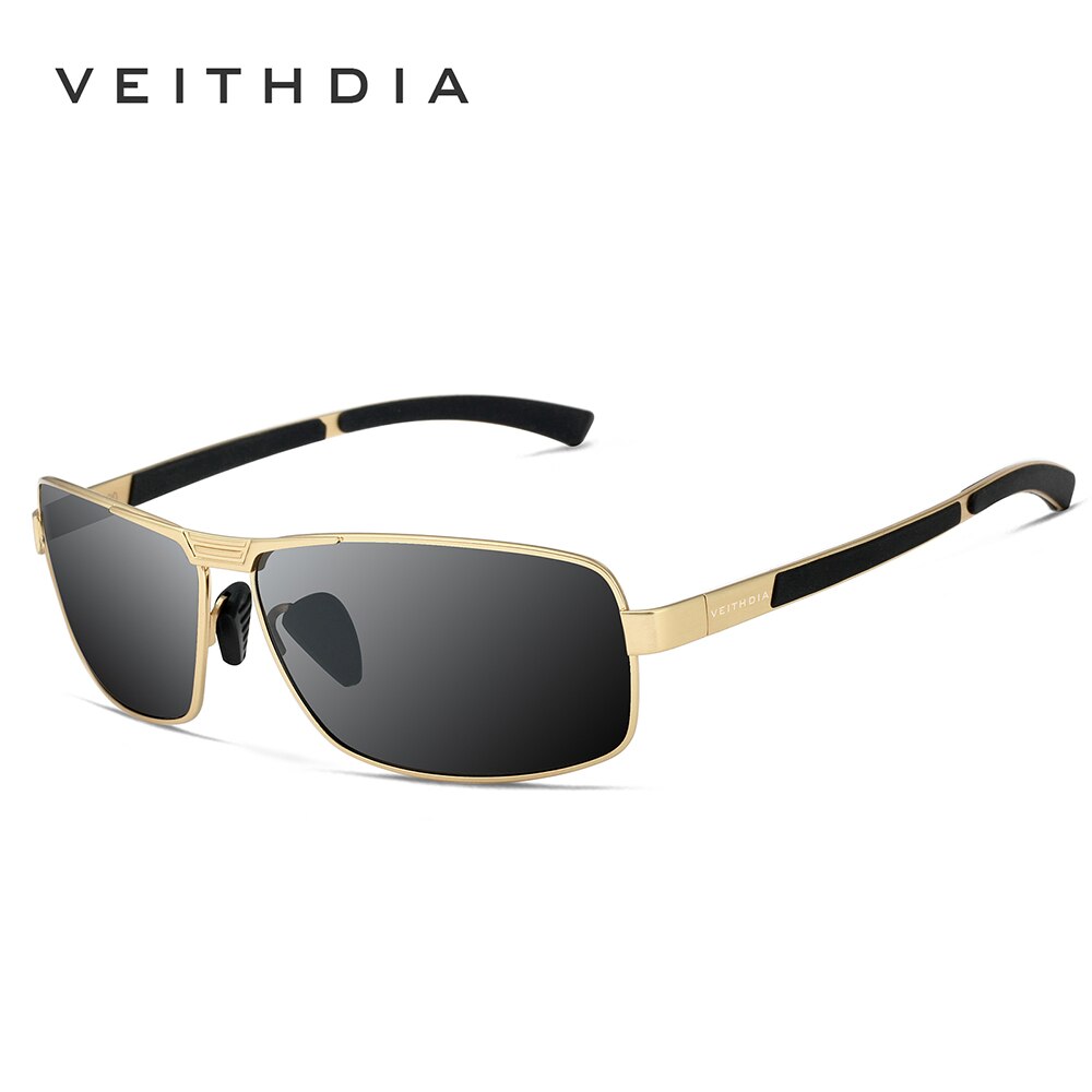 VEITHDIA Classic Sunglasses for Men - Polarized Lens Gold / China / VEITHDIA Package