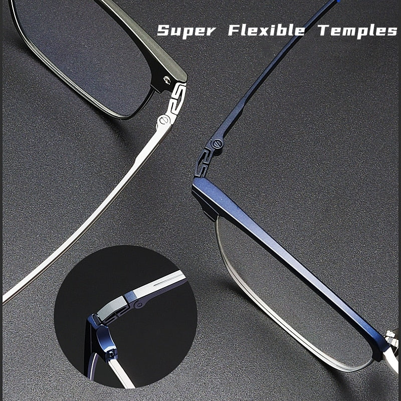 Yimaruili Men's Full Rim Square Aluminum Magnesium Titanium Eyeglasses 9205 Full Rim Yimaruili Eyeglasses   