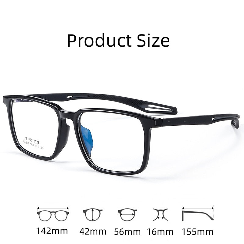 KatKani Unisex Full Rim Square Tr 90 Eyeglasses G6206 Full Rim KatKani Eyeglasses   