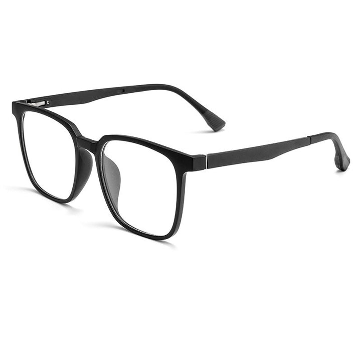 KatKani Unisex Full Rim Square Tr 90 Eyeglasses With Clip On Polarized Sunglasses 99103r Clip On Sunglasses KatKani Eyeglasses   