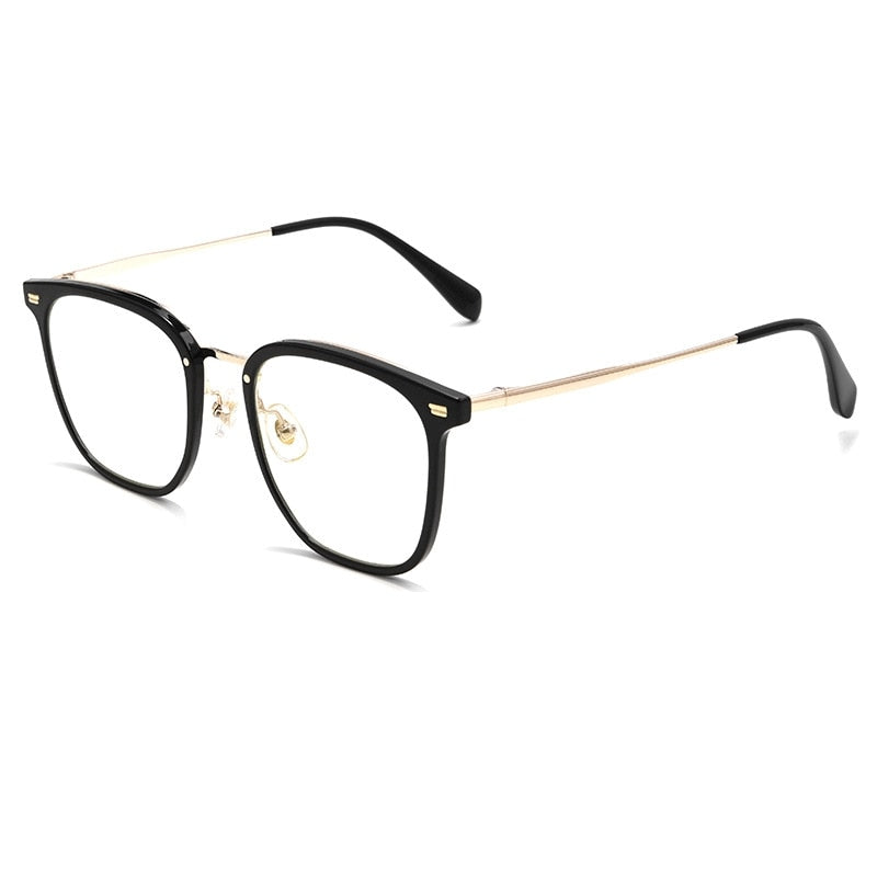 KatKani Unisex Full Rim Square Tr 90 Titanium Eyeglasses F15838l Full Rim KatKani Eyeglasses Black  