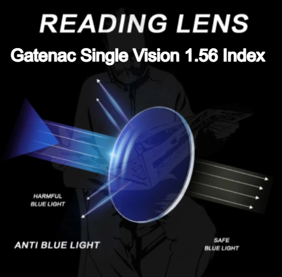 Gatenac Single Vision Anti Blue Light Reading Strength Clear Lenses Lenses Gatenac Lenses 0  
