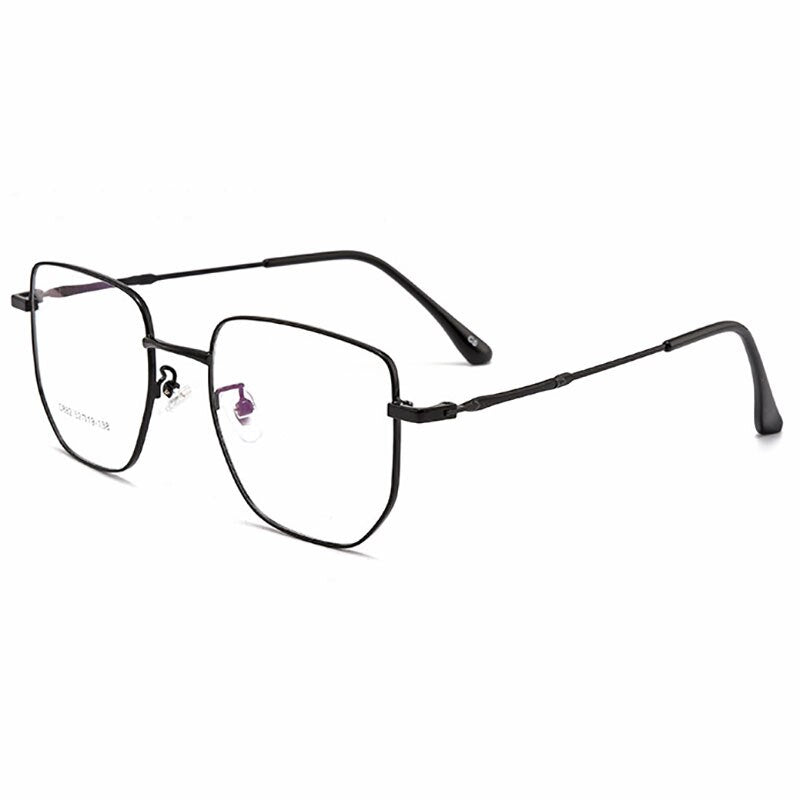 Hotony Unisex Full Rim Square Alloy Frame Spring Hinge Eyeglasses D882 Full Rim Hotony black  