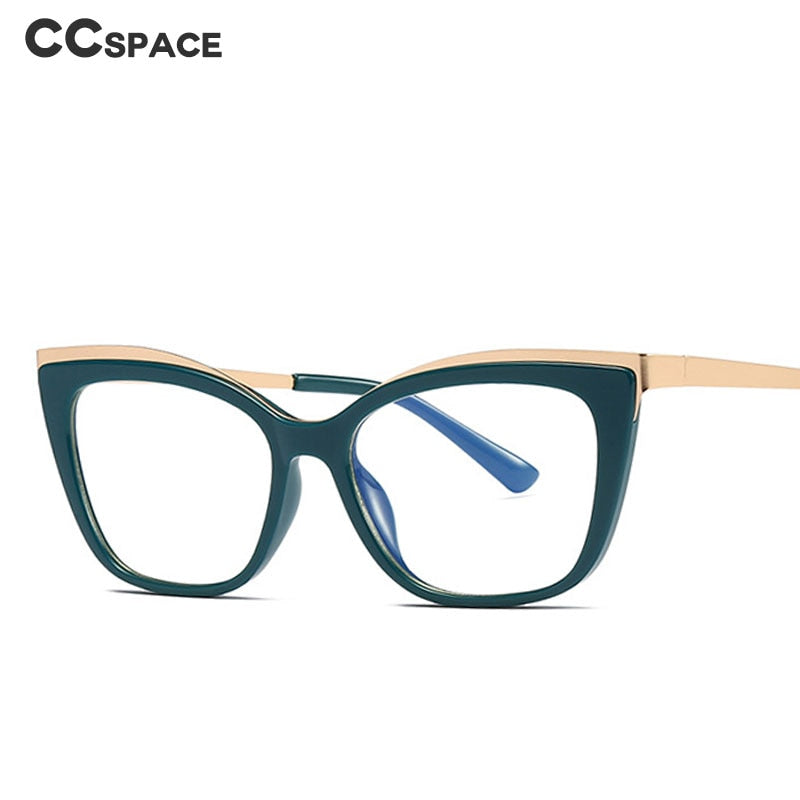 CCSpace Women's Full Rim Square Cat Eye Tr 90 Titanium Frame Eyeglasses 49537 Full Rim CCspace   