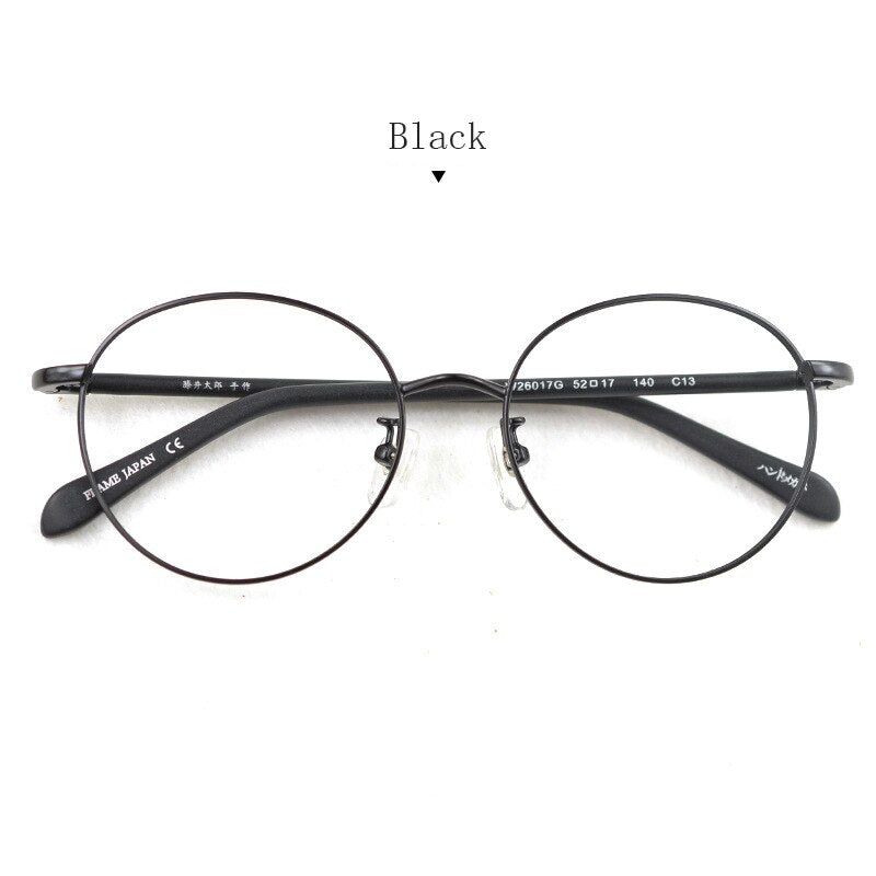 Hdcrafter Unisex Full Rim Round Alloy Frame Eyeglasses W26017g Full Rim Hdcrafter Eyeglasses Black  