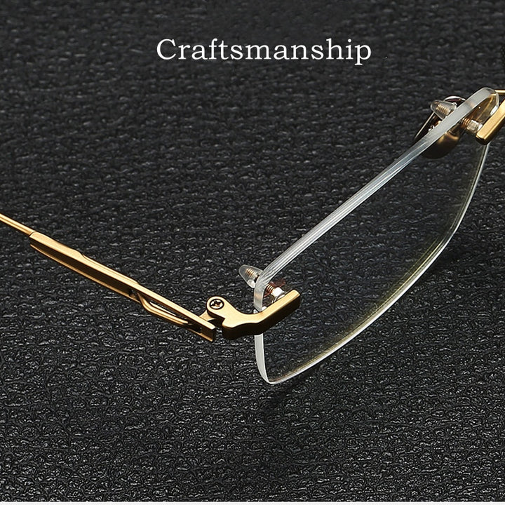 Yimaruili Men's Rimless Square β Titanium Frame Eyeglasses 80816 Rimless Yimaruili Eyeglasses   
