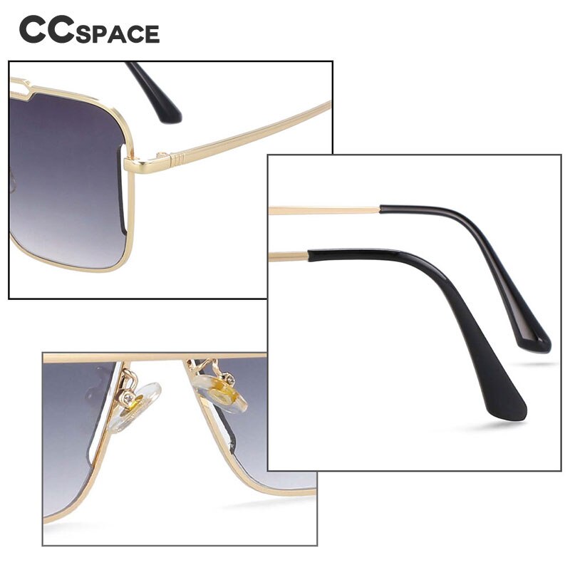 CCSpace Unisex Full Rim Oversized Square Alloy One Lens Frame Sunglasses 54022 Sunglasses CCspace Sunglasses   