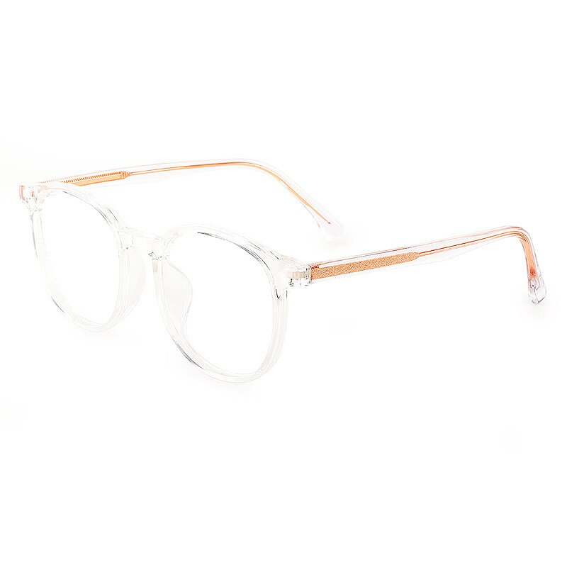 KatKani Unisex Full Rim  TR 90 Resin Round Frame Eyeglasses Mz019 Full Rim KatKani Eyeglasses Transparent  Gold  
