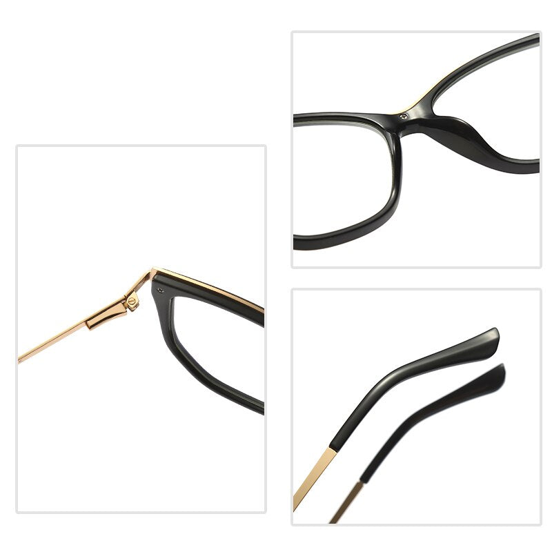 Hotochki Women's Full Rim Cat Eye Alloy Acetate Frame Eyeglasses 2048 Full Rim Hotochki   