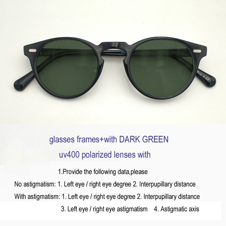 Unisex Polarized Sunglasses Acetate Full Rim Frame Customizable Lenses Sunglasses Yujo C2PrescriptionLenses China 