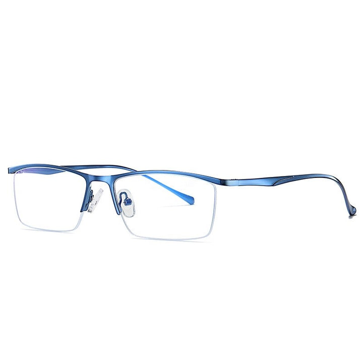 Yimaruili Men's Semi Rim Alloy Frame Eyeglasses 5910 Semi Rim Yimaruili Eyeglasses Blue China 