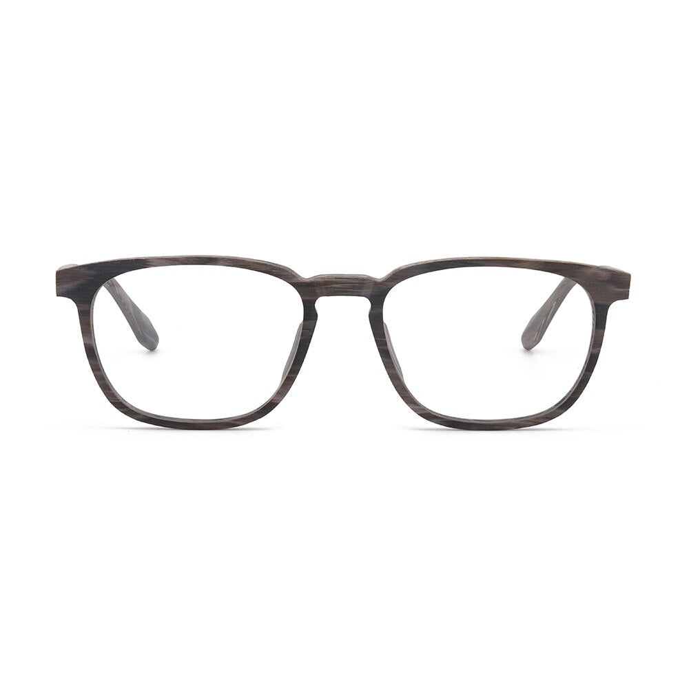 Hdcrafter Men's Full Rim Square Metal Wood Handcrafted Frame Eyeglasses P1690 Full Rim Hdcrafter Eyeglasses   