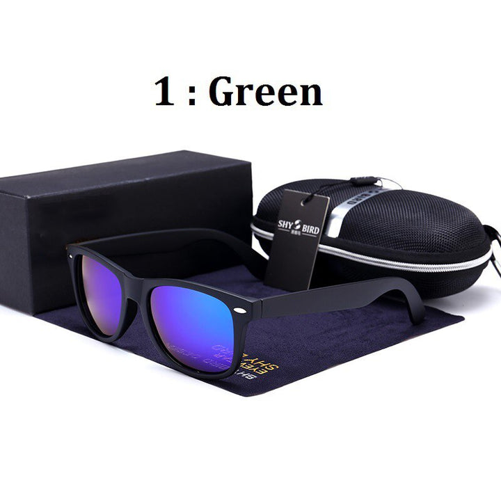 Hdcrafter Unisex Full Rim Square Acetate Frame Polarized Sunglasses 2140 Sunglasses HdCrafter Sunglasses Green  