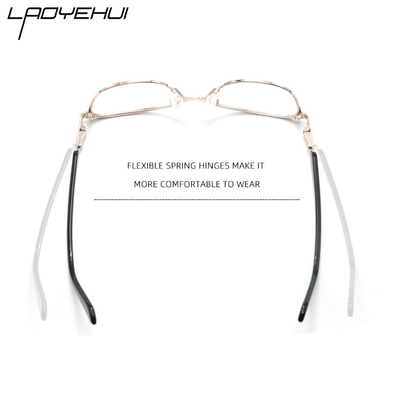 Laoyehui Unisex Eyeglasses Cat Eye Alloy Reading Glasses Blue Brown 8184 Reading Glasses Laoyehui   