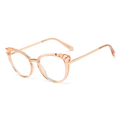 Ralferty Women's Glasses Frames Luxury Brand Designer Cat Eye Glasses Eyeglasses Frame Frame Ralferty C9 Clear Brown  