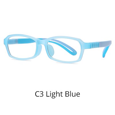 Ralferty Kids' Eyeglasses Super Flexible Silicone D5120 Frame Ralferty C3 Light Blue  