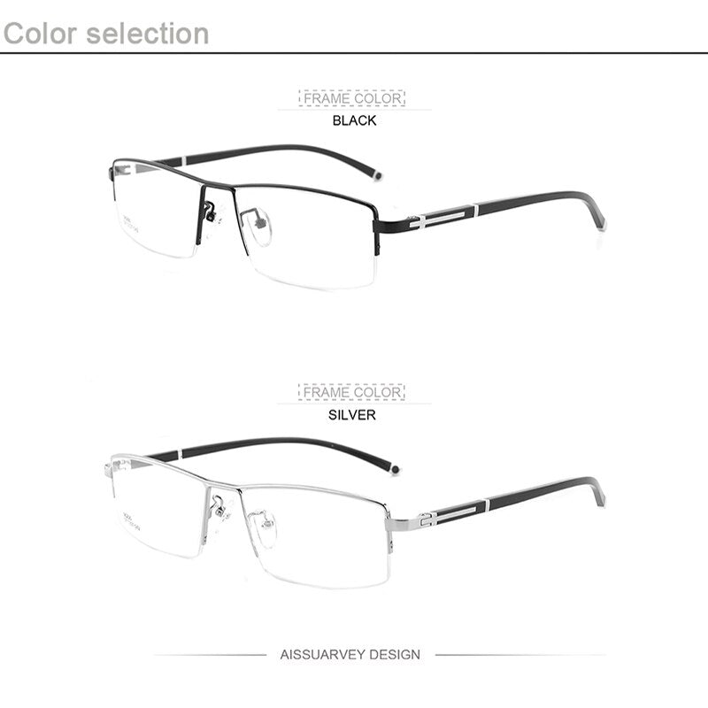 Aissuarvey Men's Semi Rim Metal Alloy Frame Eyeglasses As56200 Semi Rim Aissuarvey Eyeglasses   