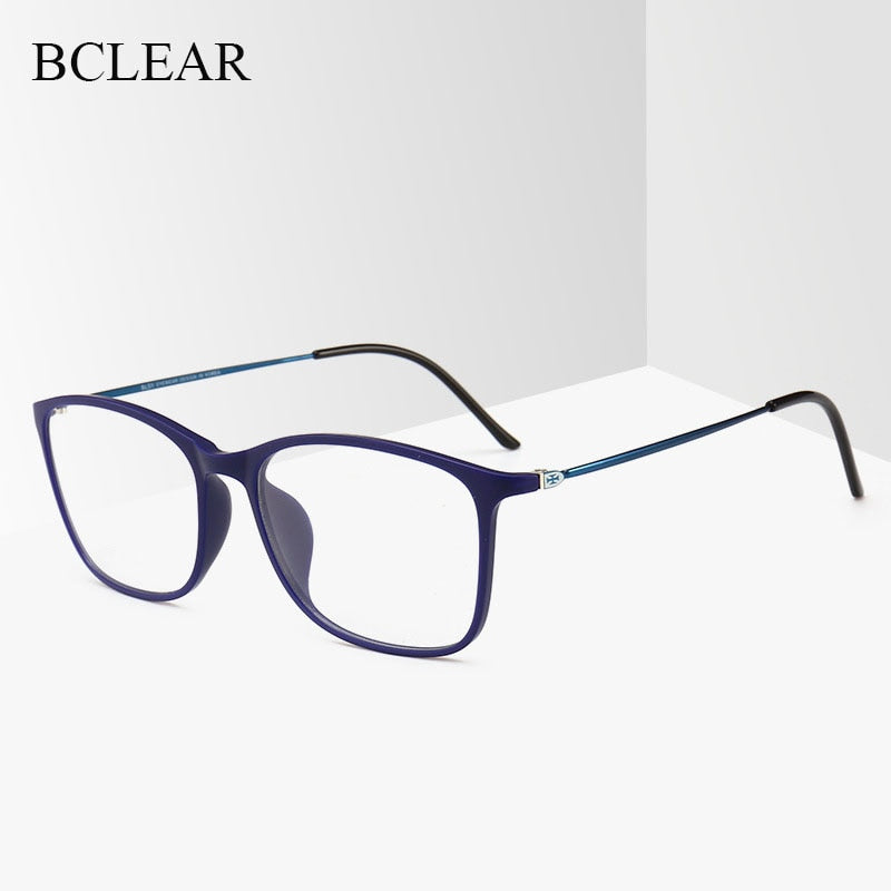 Unisex TR90 Square Full Rim Frame Eyeglasses 2215 Full Rim Bclear   