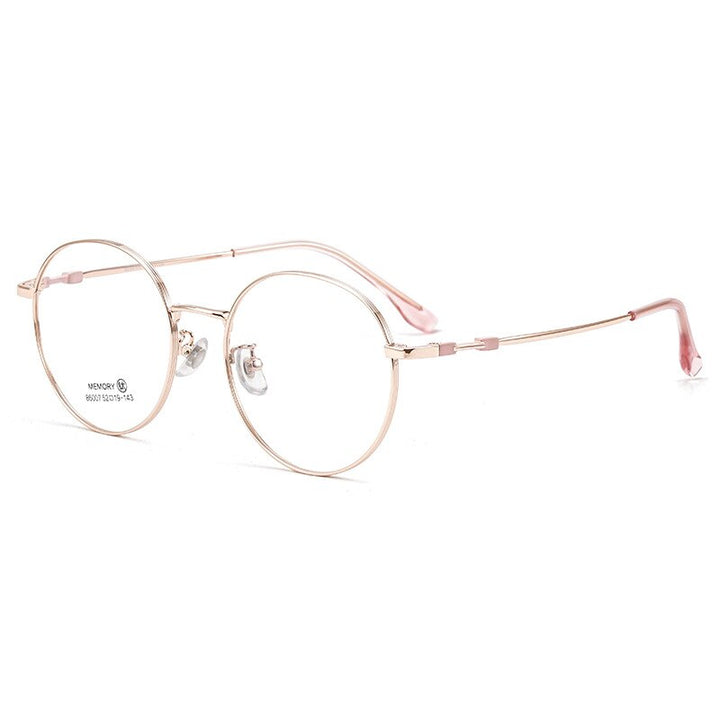 Yimaruili Unisex Full Rim Round β Titanium Frame Eyeglasses  86007YF Full Rim Yimaruili Eyeglasses Rose Gold  