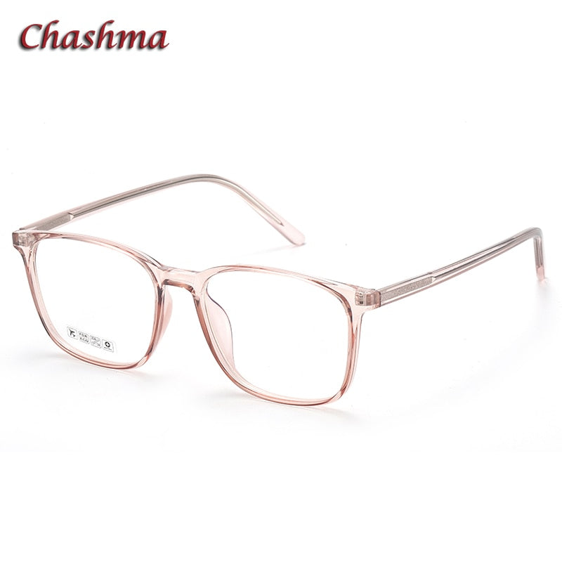 Chashma Ochki Unisex Full Rim Square Tr 90 Alloy Eyeglasses 8246 Full Rim Chashma Ochki Trans Light Brown  