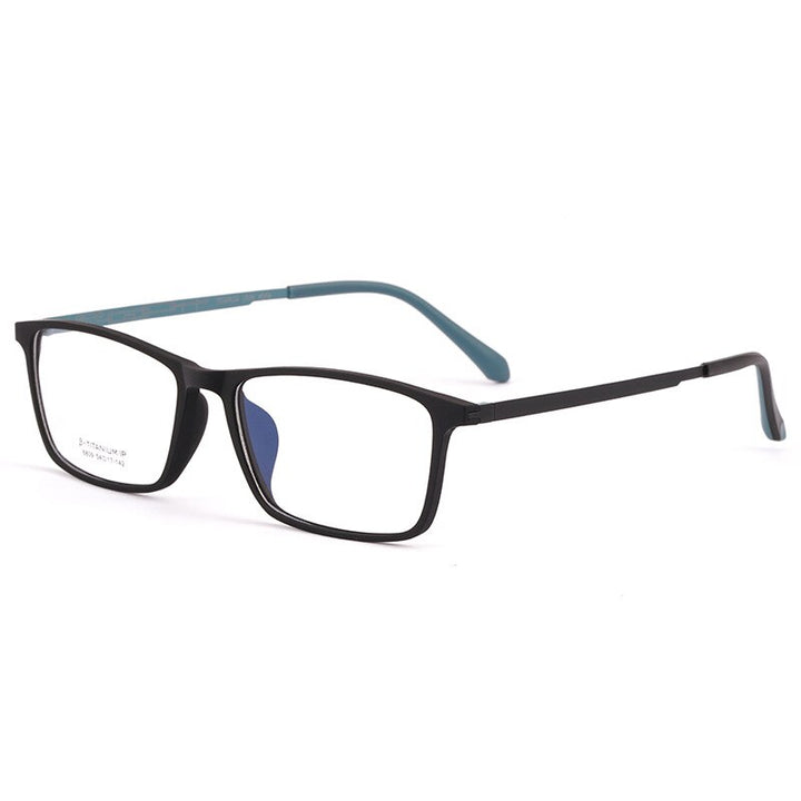 Yimaruili Men's Full Rim TR 90 Resin β Titanium Frame Eyeglasses 8809X Full Rim Yimaruili Eyeglasses Black Gray  
