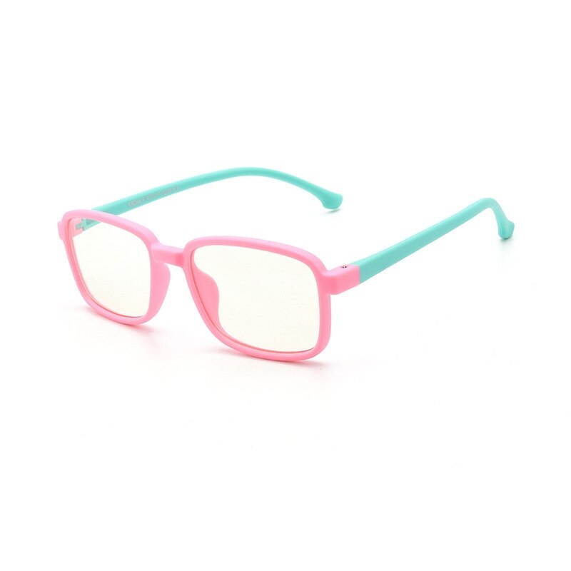 Yimaruili Unisex Children's Full Rim Silicone Frame Eyeglasses F8244 Full Rim Yimaruili Eyeglasses Pink Green  