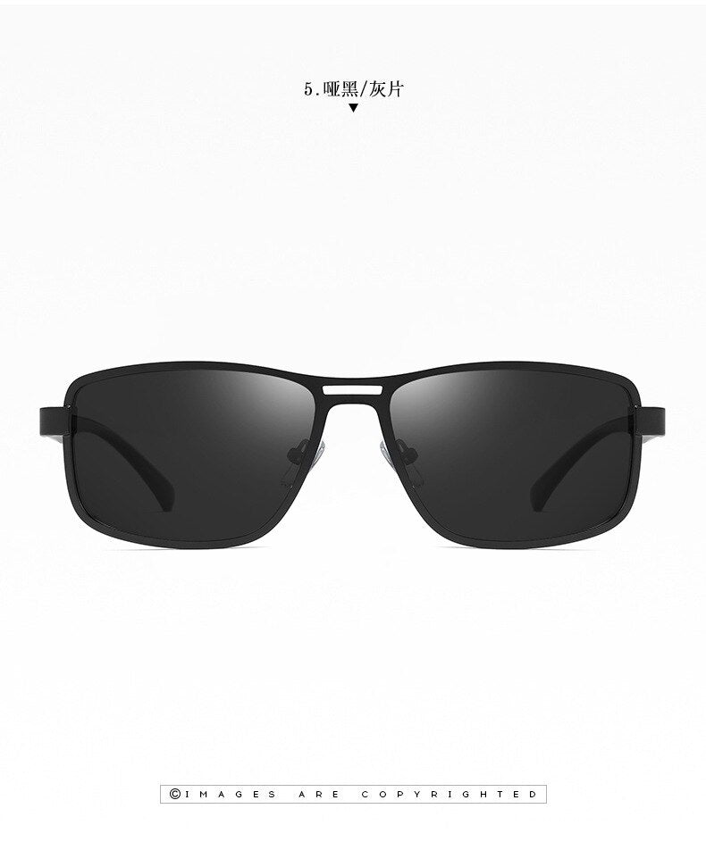 Men's Full Rim Alloy Frame Sunglasses Polarized Lenses 5925 Sunglasses Bclear   