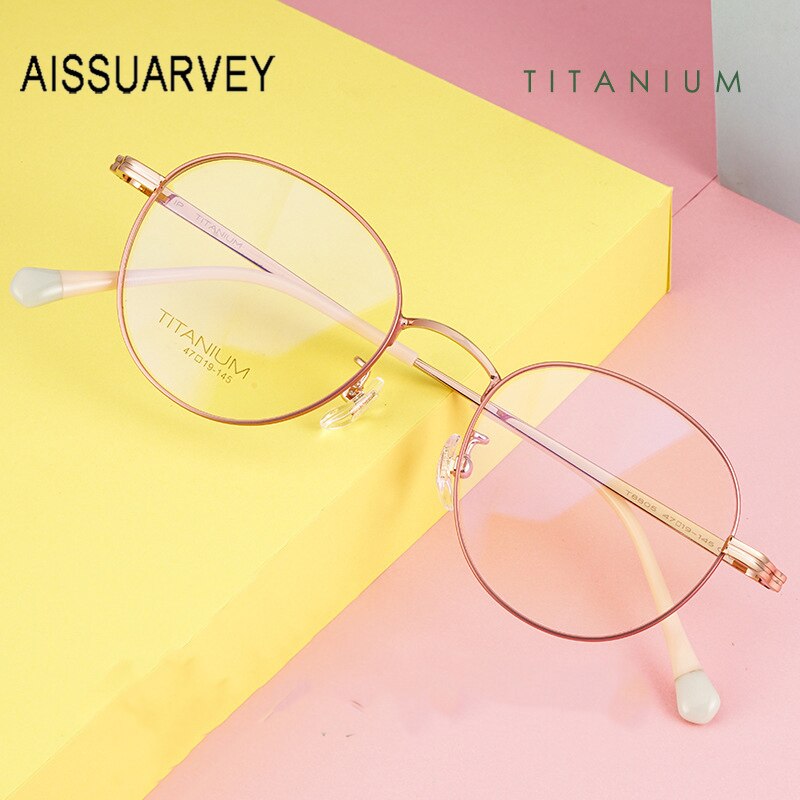 Aissuarvey Titanium Round Full Rim Frame Unisex Eyeglasses T8805 Full Rim Aissuarvey Eyeglasses   