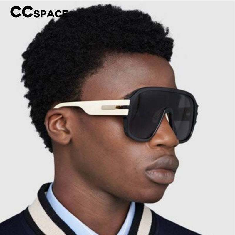 CCSpace Unisex Full Rim Oversized Square One Lens Frame Sunglasses 46503 Sunglasses CCspace Sunglasses   
