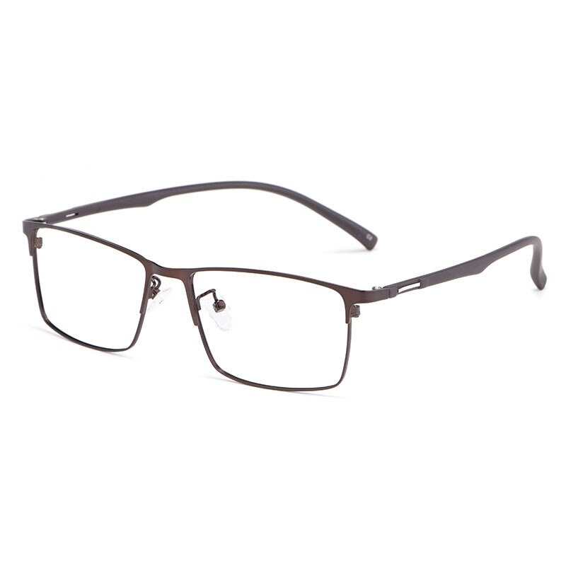 Yimaruili Men's Full Rim Alloy Frame Eyeglasses 89028 Full Rim Yimaruili Eyeglasses Brown  