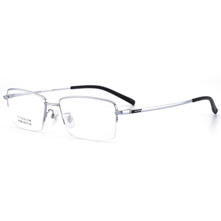 Men's Half Rim Titanium Frame Eyeglasses Lr7888 Semi Rim Bclear   