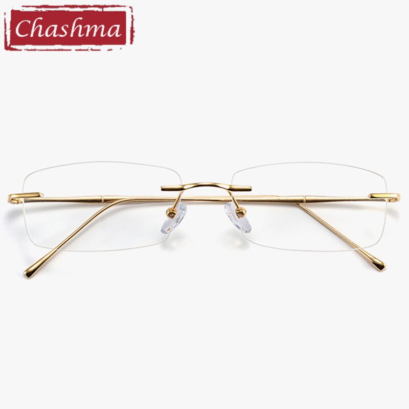 Chashma Unisex Rimless Rectangular Titanium Eyeglasses 632 Rimless Chashma   