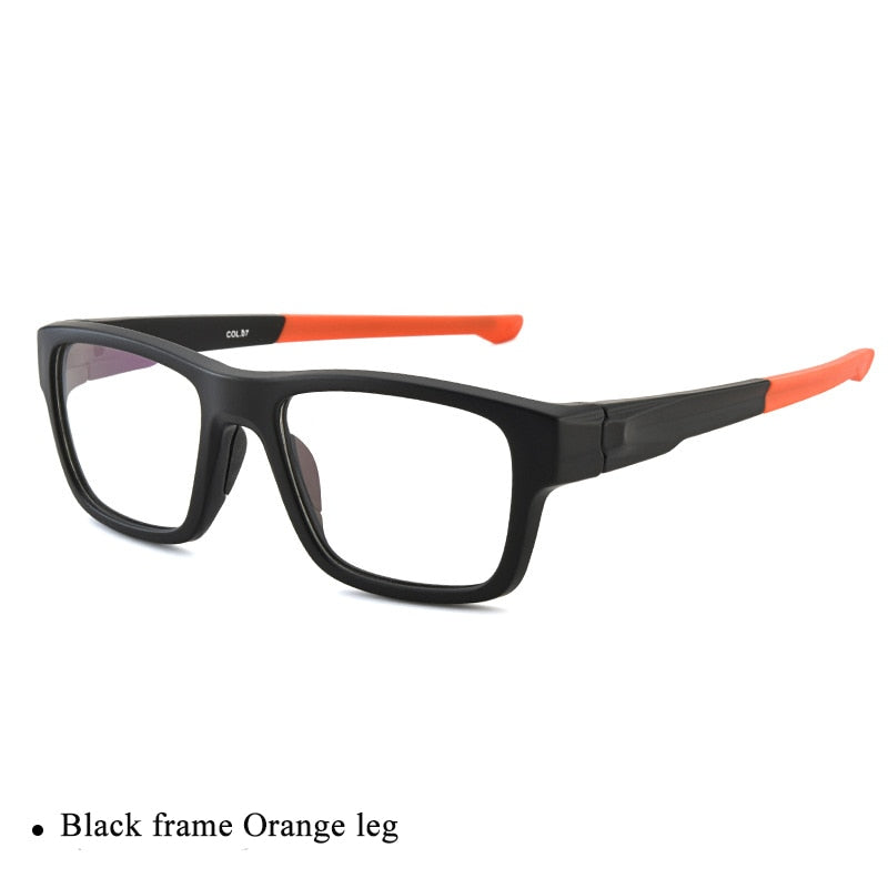Men's Full Rim TR-90 Plastic Titanium Sports Frame Eyeglasses Zt9224 Sport Eyewear Bclear black orange  