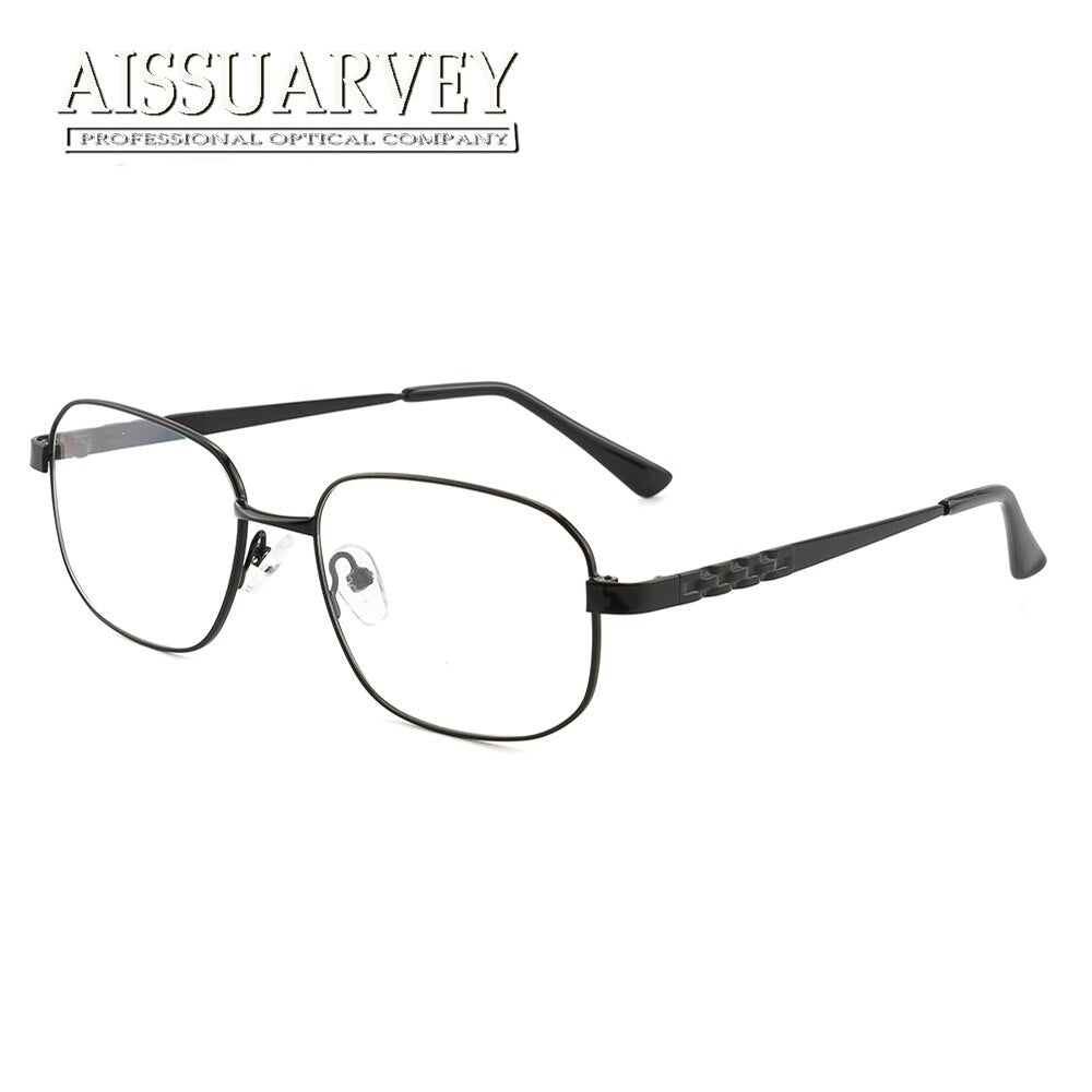 Aissuarvey Men's Full Rim Alloy Frame Eyeglasses Rectangular As3003 Full Rim Aissuarvey Eyeglasses black  