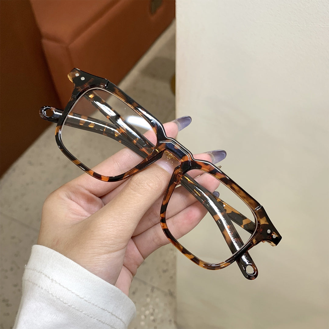 Unisex Reading Glasses Square Plastic Frame From 0 To 6.00 Reading Glasses SunSliver 0 Leopard 
